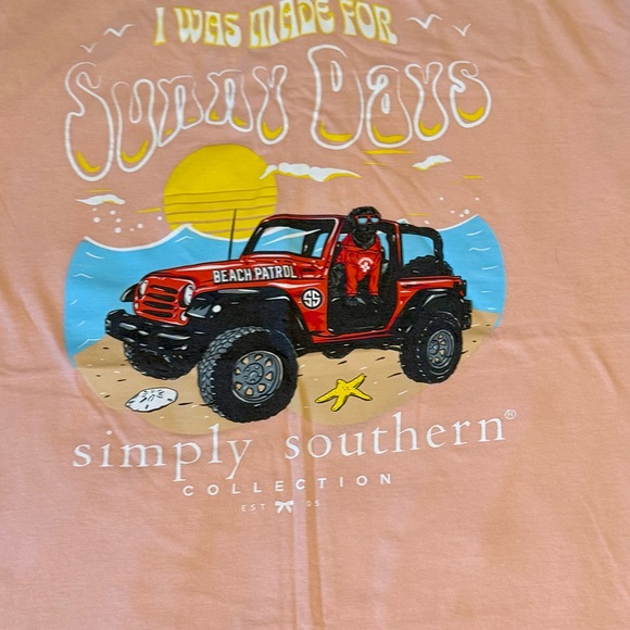 Simply Southern Peach Beach Patrol Tee XXL - Picture 1 of 5